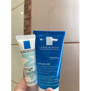 La Roche-Posay Effaclar Purifying Foaming Gel Cleanser + Effaclar Duo +M Anti-Acne Corrective Cream – Oil Control Face Wash & Acne Treatment For Oily & Acne-Prone Skin