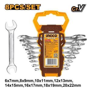 Ingco HKSPA2088 8Pcs Double open end spanner set Size:6-22mm