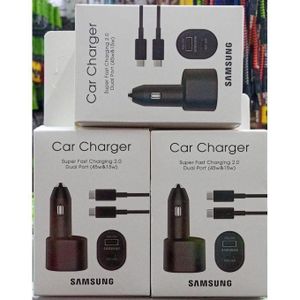 Samsung original Super Fast Dual Car Charger Adapter 45W + 15W Two Port Pd With USB Type C to Type Cable