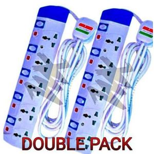 Power King Heavy Duty 5 Way Plug Socket Multi Outlet Power Strip Outlet Extension Socket With FIVE Safety Switches For Home & Commercial Use