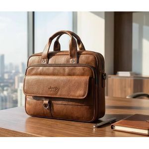 Jeep Buluo Executive Leather Laptop Briefcase Bag