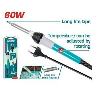 TOTAL High quality  Electric Straight Tip Soldering Iron with 60 Watt Power,Heats up in 3-5 Minutes ,Includes Bracket ,220-240V ,Ideal for Crafts
