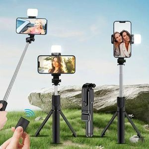 Bluetooth Selfie Stick Tripod + Fill Light +Shutter Remote
