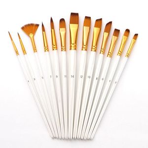 6Pcs Graffiti Brush Nylon Fan Brush Set Artist Painting Brush Fan