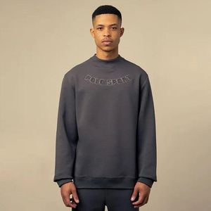 Polo Men’s Sport Long Sleeve High Collar Sweat Top - Charcoal Black