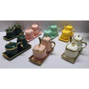 shawn Executive home fashion 3in1 ceramic set - 250ml sugar dish, 400ml kettle, + matching tray 