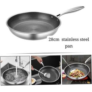 Hybrid Honeycomb Nonstick Stainless Steel Frying Pan, 10 inch (28cm) Large Honeycomb Skillet with Handle - Induction Cooking Fry Pan