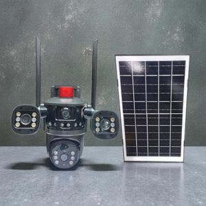 	Human Movement Detection Stand Alone Multiple Lens 4G PTZ Solar Camera with Ultra Low Power Operation and Infrared LED Night Vision