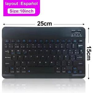 10-inch Bluetooth wireless keyboard, rechargeable, suitable for mobile phones, tablets, and Android, iOS, Windows systems