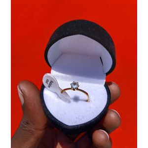 Quality Gold Plated Cute Proposal Engagement Ring For Lady  With A Free Lovely Jewelry Box 