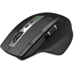 Rapoo  Bluetooth Wireless Mouse, 4 Adjustable DPI Rechargeable, Multi-Device (3 Bluetooth+USB) Programmable Ergonomic Mouse with Side Roller, Laser Mouse for Laptop Desktop PC