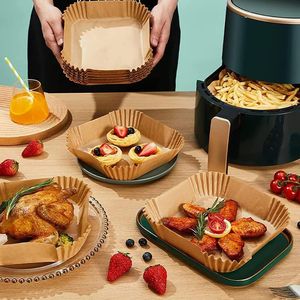 100-Piece Non-Stick Air Fryer Disposable Paper Liners Set - Oil-Proof & Waterproof Baking Parchment