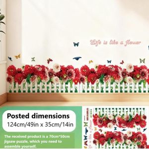 Flowers Wall Sticker Mural  Diy Wallpaper For Living Room Home Decoration Self-Adhesive Wall Stickers