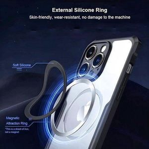Xundd  Clear Magnetic Magsafe Compatible Shockproof Airbags Bumper Transparent Protective Back Case Cover for Apple iPhone 13 Pro Max