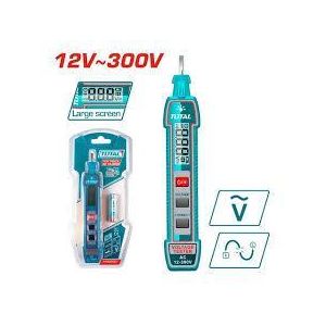 TOTAL Digital Measuring Tool Test Pencil, Test Voltage: AC 12-300V, LCD digital display, Sound and light alarm, Auto power off,Low-battery indication, With 1pcs LR03 AAA battery
