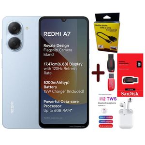 XIAOMI Redmi A7, 6.88", 3GB RAM + 64GB ROM Storage, (Dual Sim), 5200mAh Battery, 13MP, (1 YR WARRANTY) - BLUE + FREE GIFTS INCLUDED