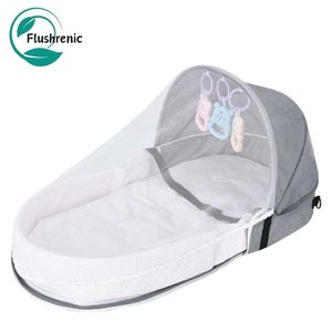 Flushrenic Baby Travel Bassinet,Portable Baby Tent, Foldable Baby Cot, Baby Travel Bed With Mosquito Net And Awning, Suitable For Travelling And Home Use, Easy To Carry (Grey)