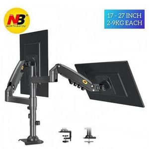 North Bayou H180 NB Dual Monitor Desk Mount Stand Full Motion Swivel Computer Monitor Arm Fits 2 Screens up to 27'' with Load Capacity 2 To 9Kg for Each Monitor