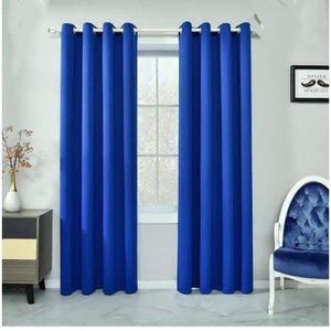  3 Pc Royal Blue Plain Curtains comes as 2 curtains 1.5M each and 1 Sheer 3M Height 2.5M Window or Door Curtain