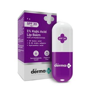 The derma co 1% Kojic Acid Lip Balm with SPF 30 PA++.