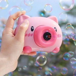 Battery Operated Bubble Camera Toy – Automatic Bubble Machine with Lights & Music for Kids Outdoor Party Play