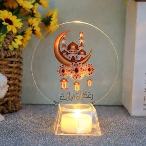 Ramadan Mubarak LED Decorative Candle – Home & Festive Lighting