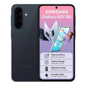Samsung Galaxy A37 5G, 6.7 Inches Display, 8GB RAM + 256GB ROM, 50MP OIS + 12MP UW+ 5MP Macro Camera, 5000mAh, Dual Sim (2 Years Warranty) - Black