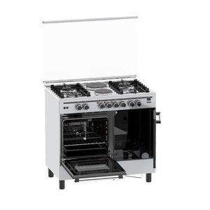 Haier  Standing Gas Cooker, 4 Gas Burners, 2 Electric Hotplates, Sturdy Cast Iron Pan Support, FFD Safety Device