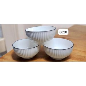 SUNDABESTS 6pcs 6 Inches Ceramic Concise Bowl