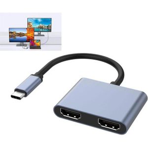2 in 1 USB Type-C Thunderbolt 3 to 4K Dual HDMI Adapter For Lenovo Laptop ASUS