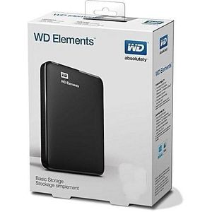 WD 1TB External Hard Disk Drive With 3.0 USB Cable - Black Portable HDD Storage