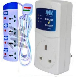 Power King COMMERCIAL &HOME BEST 4 WAY POWER EXTENSION WITH LONG CABLE+FREE FRIDGE GUARD
