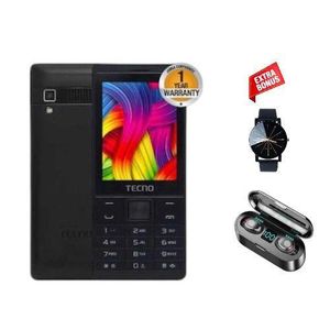Tecno T 528 ,,16MB + 8 MB ,,2500 MAh,,FM Radio, Dual SIM) -Black