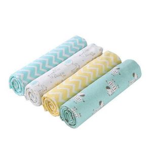 4pcs Cotton Baby Shawl Green Blue Newborn Baby