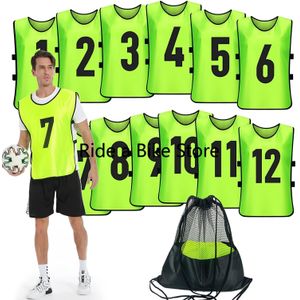 Training Bibs, 12 Pack Mesh Scrimmage Football Training Vests Breathable  Adults Jerseys Bibs for Football Soccer Rugby Sports