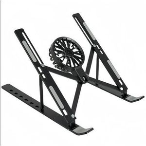 Portable Foldable Aluminium Alloy Desktop Laptop Cooling 7-levels Stand Tablet Stand -(Black)