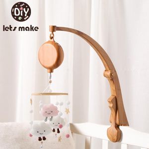 7Pcs Assembly Rattles Bracket Set Infant Crib Mobile Bed Bell Bracket  Protection Newborn Baby Toys Wooden Bed Bell Accessories