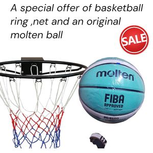 Molten A combo of 3 in 1 basketball set of basketball ring,net & basketballs