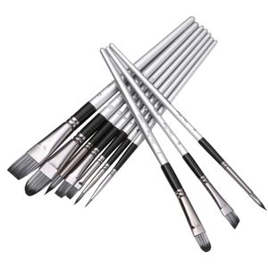 Generic 6pcs Paint Brushes Set Round and Flat Tips Artists Paintbrushes  Nylon Hair Wooden Handle Art Supplies Gift for Children Adults Beginners  for Acrylic Oil Watercolor Gouache Nail Body Face Detailing Crafts