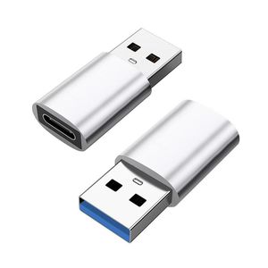 USB to Type C 3.0 Adapter, Silver OTG Converter for Charging & Data Sync, PD Fast Charging Compatible