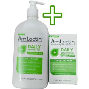 Amlactin Daily Nourish For Rough, Dry Skin + Daily Brightening For Rough, Dry Skin