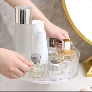 Ribbed acrylic lazy Susan/cosmetic organizer 