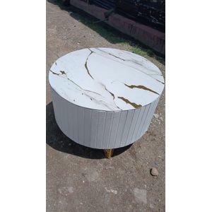 Marble Marble-Top Fluted Coffee Table