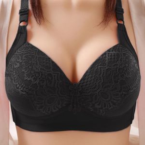 Womens Breathable Comfort Bra Without Steel Ring Lace Push Up Bra Three  Rows Of Buckle 