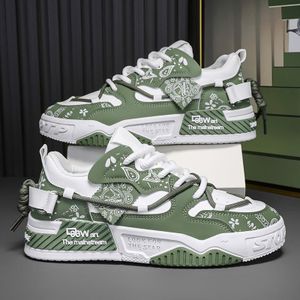 ALagzi 2025 Men's Fashion Chunky-Sole Lace-Up Non-Slip Casual Sneakers - Green