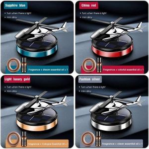 Car Air Freshener Helicopter Design Rotating on Solar Heat, Automatic Diffuser with Essential Perfume