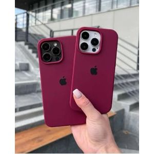 Soft Silicone Back Cover for iPhone 14 Pro – Shockproof, Slim Fit, Anti-Fingerprint – Maroon