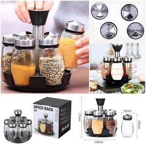 7pcs rotating spice rack set