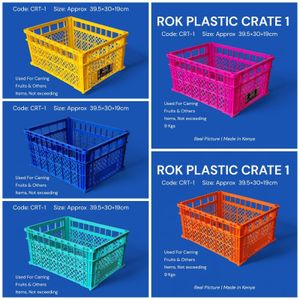ROK Plastic Crate 1 (CRT-1) – Heavy Duty Mesh Storage Basket – 39.5x30x19cm – Multipurpose Organizer