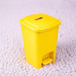 30L Yellow Hard Plastic Multi Purpose Home Office Step Pedal Waste Garbage Dust Bin 